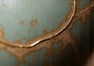 A carefully restored ceramic bowl