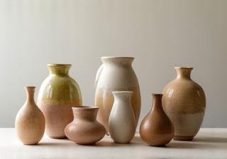 Collection of handmade ceramic vases